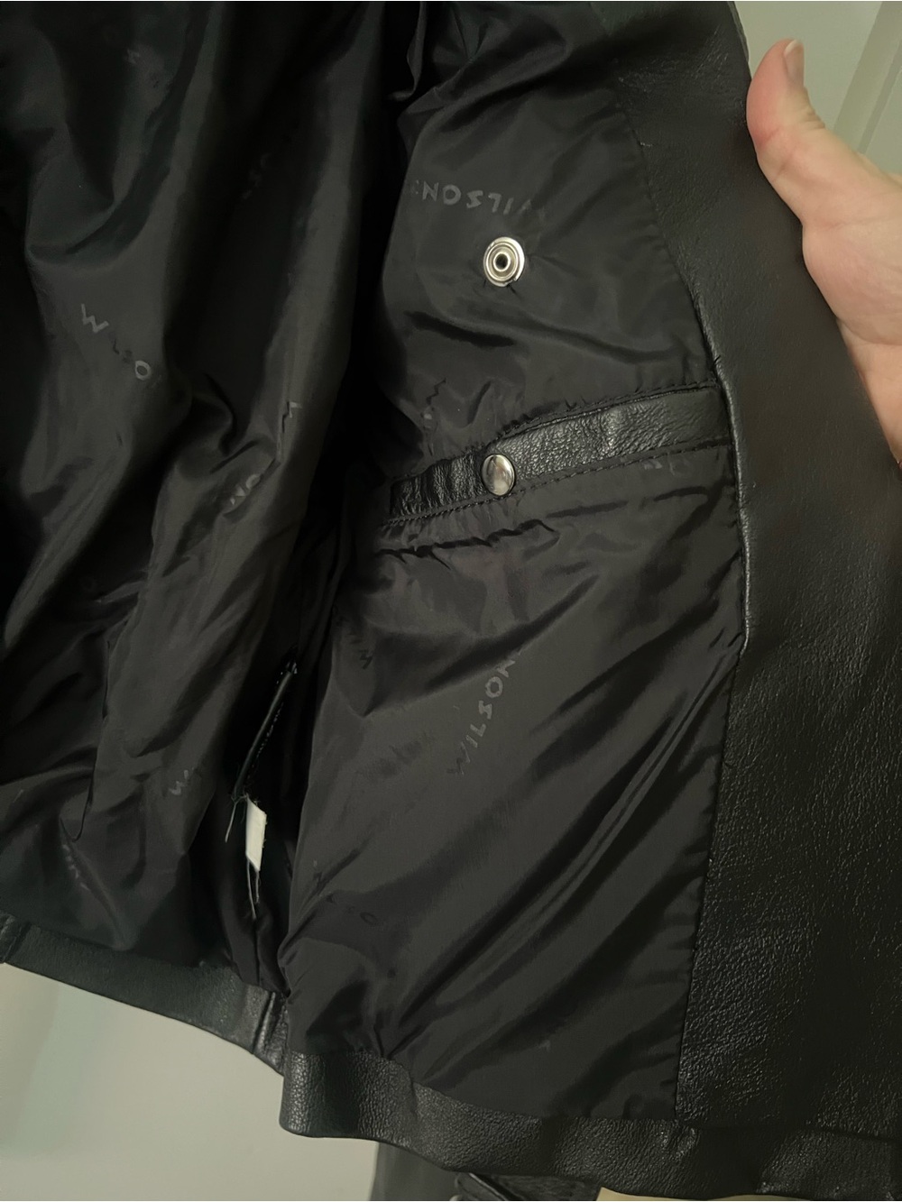 NWOT Vintage Wilson Black Cropped Leather Moto Jacket Y2K 80s - Picture 7 of 14